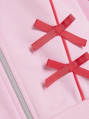 River Island Pink Girls Bow Trim 100% Cotton Bomber Set - Image 5 of 5
