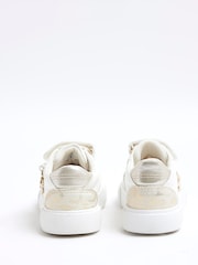 River Island White Girls Heart Studded Trainers - Image 3 of 5