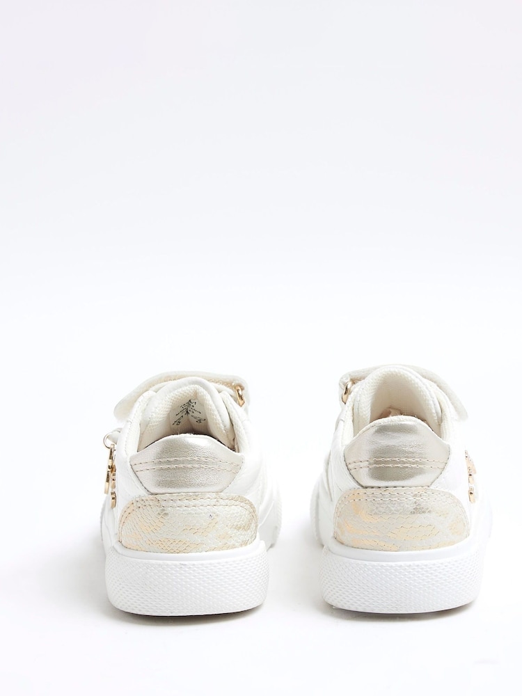 River Island White Girls Heart Studded Trainers - Image 3 of 5