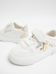 River Island White Girls Heart Studded Trainers - Image 4 of 5