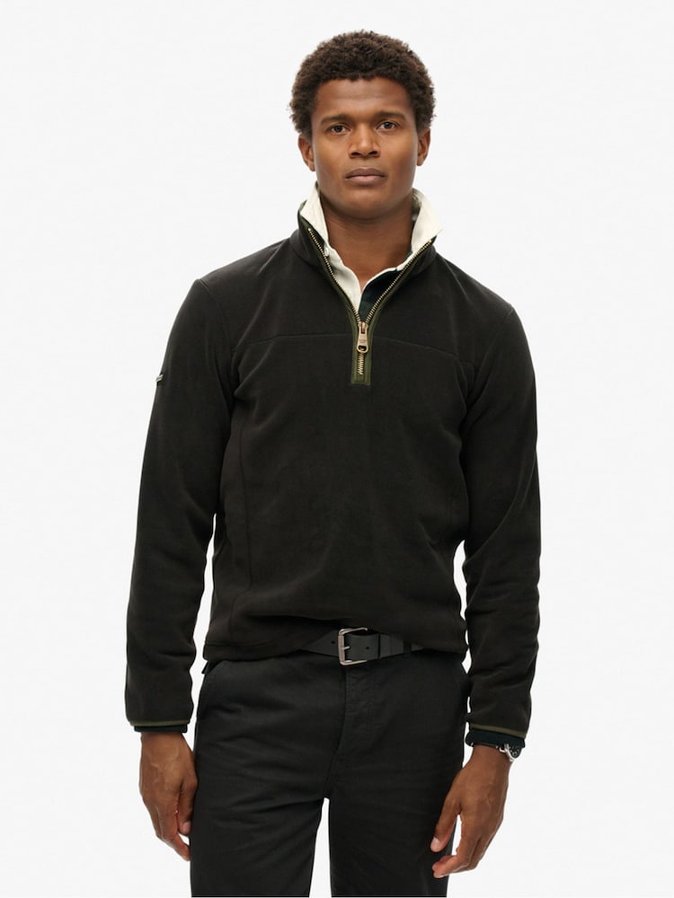 Superdry Black Estate Half Zip Fleece - Image 1 of 1