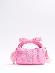 River Island Pink Girls Weave Nylon Grab Bag - Image 1 of 5