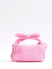 River Island Pink Girls Weave Nylon Grab Bag - Image 2 of 5