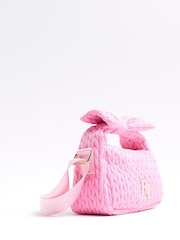 River Island Pink Girls Weave Nylon Grab Bag - Image 3 of 5