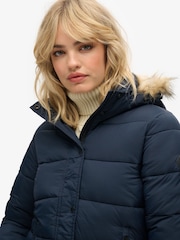 Superdry Blue Hooded Mid Layer Short Jacket - Image 4 of 4