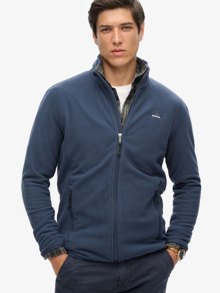 Superdry Blue Polar Fleece Full Zip Jacket - Image 2 of 4