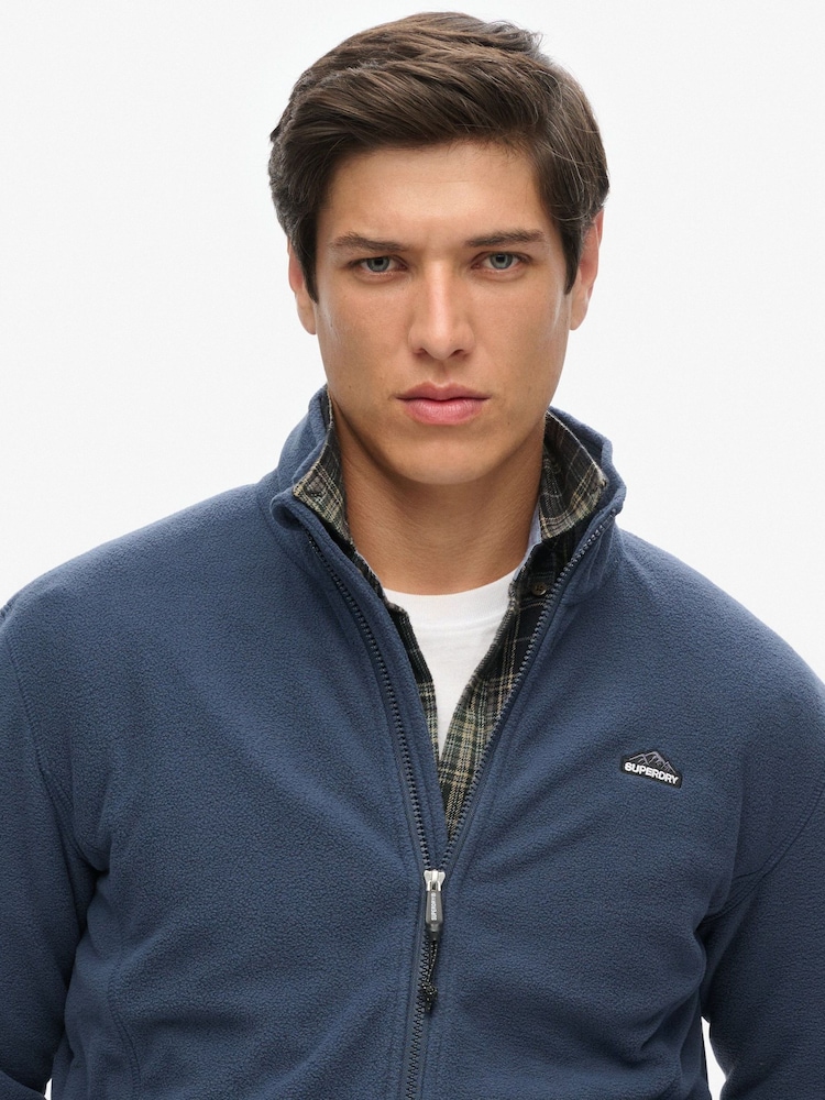 Superdry Blue Polar Fleece Full Zip Jacket - Image 4 of 4