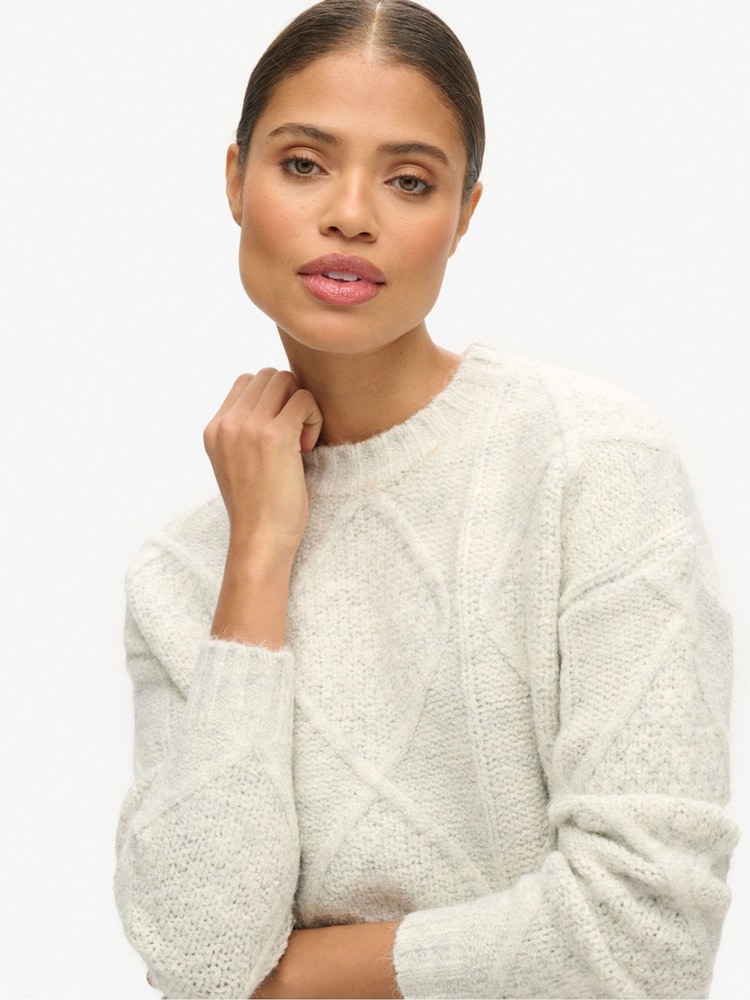 Superdry Chunky Cable Knit Jumper - Image 4 of 4 Superdry Chunky Cable Knit Jumper - Image 4 of 4