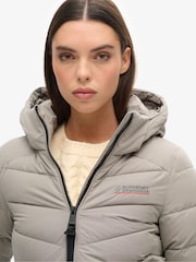 Superdry Grey Hooded Microfibre Padded Jacket - Image 4 of 6