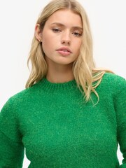 Superdry Green Vintage Textured Crop Knit Jumper - Image 3 of 4
