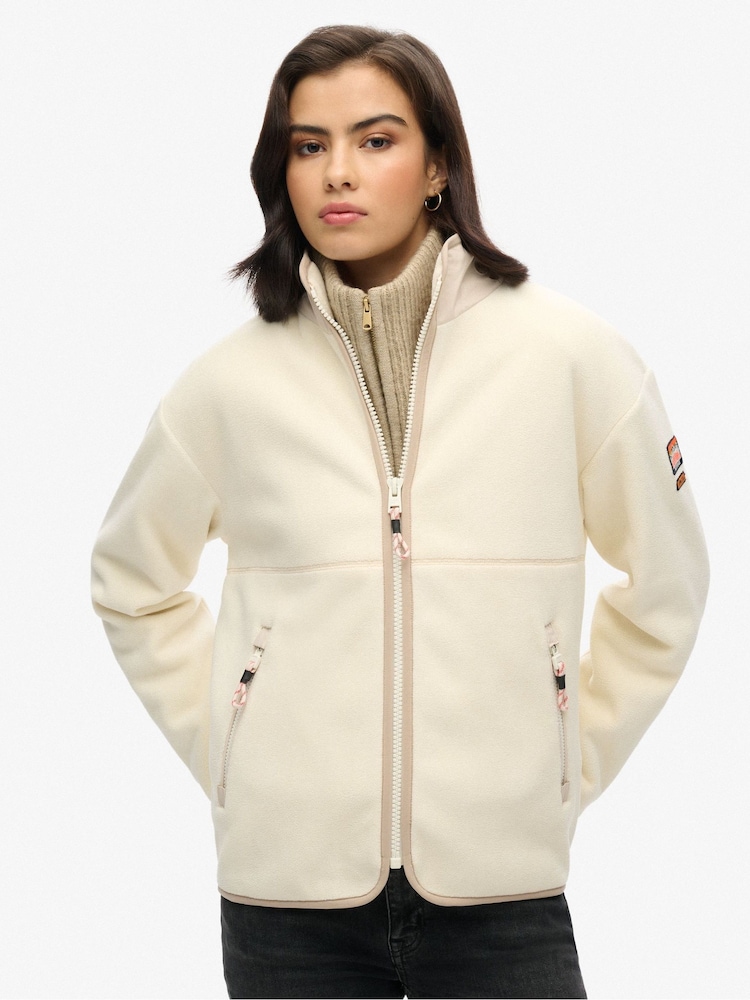 Superdry Cream Active Full Zip Fleece - Image 2 of 4