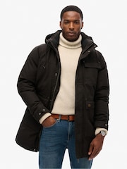 Superdry Black Workwear Hooded Parka Jacket - Image 3 of 5