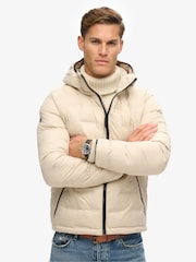 Superdry Nude Short Quilted Puffer Jacket - Image 1 of 5