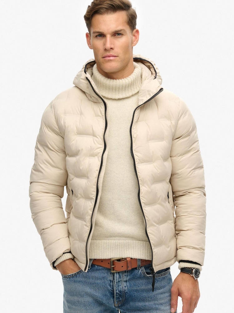 Superdry Nude Short Quilted Puffer Jacket - Image 2 of 5