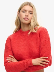 Superdry Orange Vintage Textured Crop Knit Jumper - Image 3 of 3