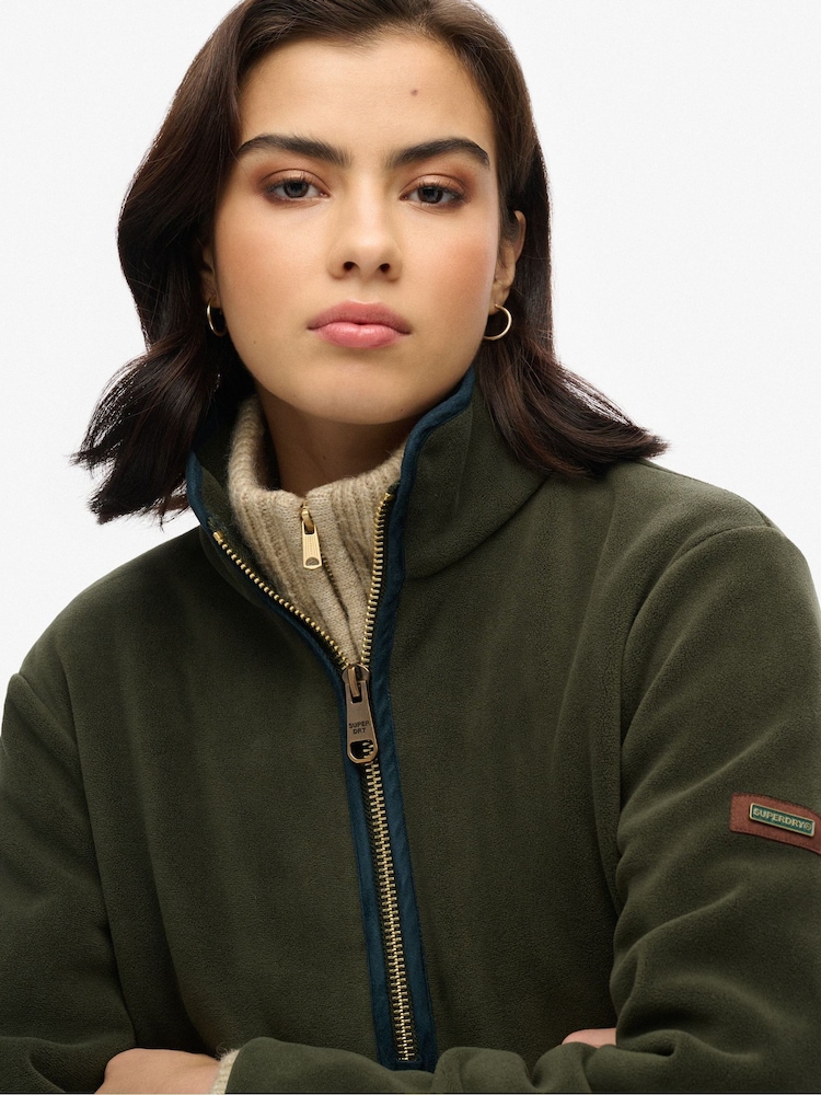 Superdry Green Estate Half Zip Fleece - Image 3 of 3