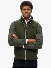 Superdry Green Estate Fleece Gilet - Image 1 of 4