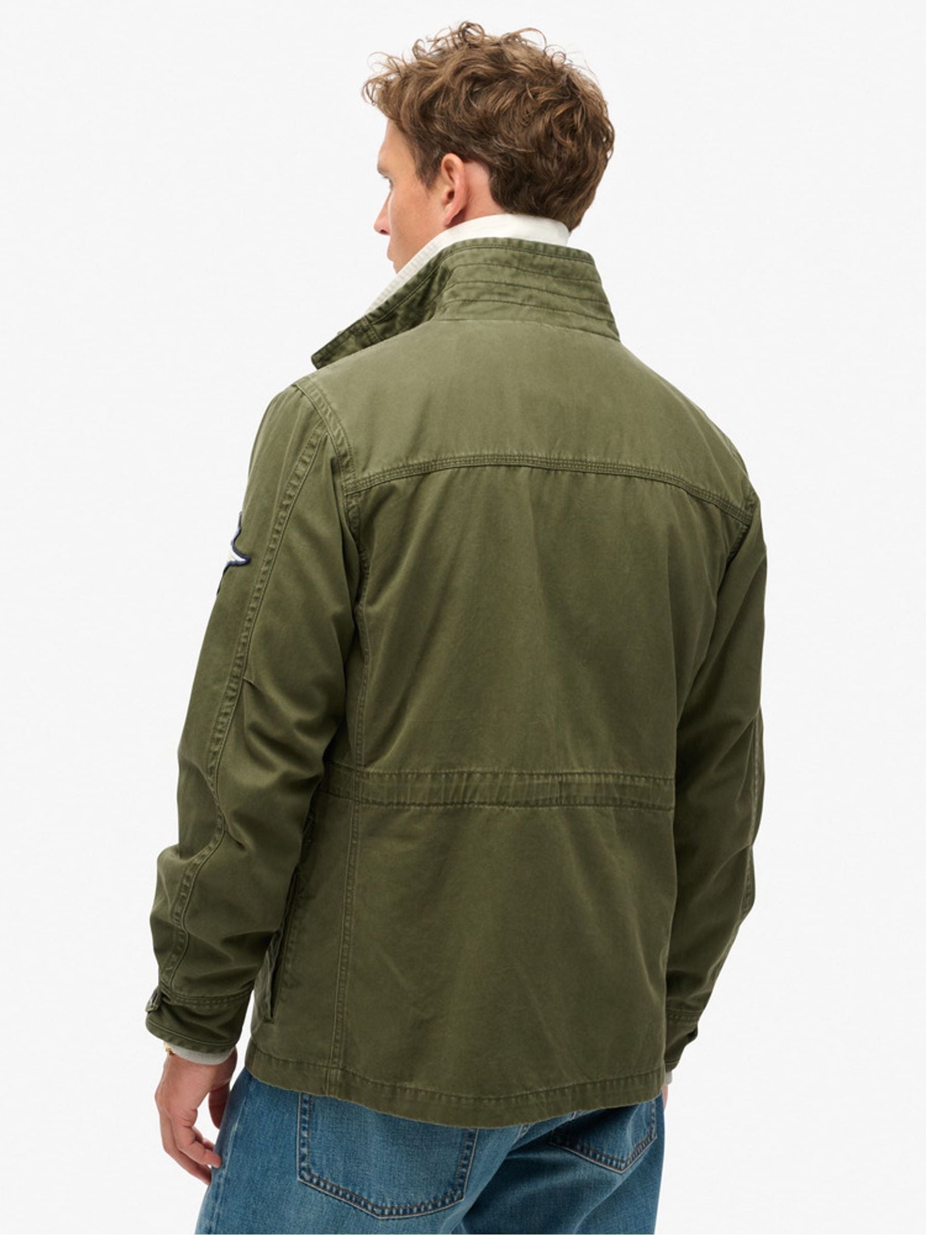 Buy Superdry Green 100% Cotton Patched Rookie Jacket from