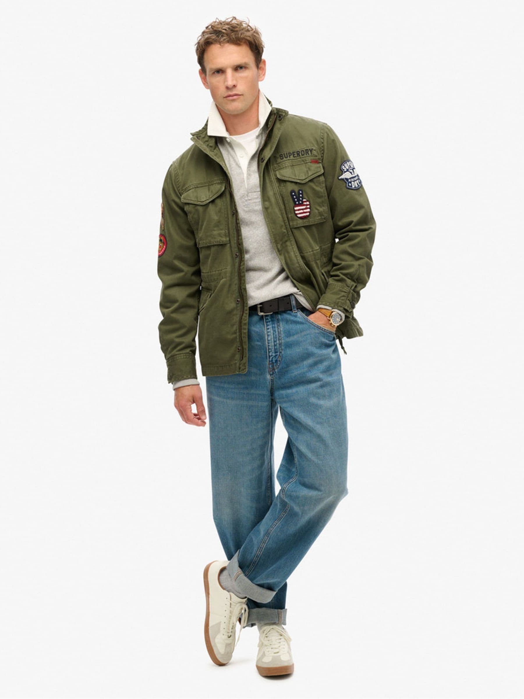 Buy Superdry Green 100% Cotton Patched Rookie Jacket from