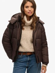 Superdry Brown Hooded Ripstop Puffer Jacket - Image 2 of 6