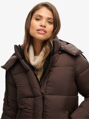 Superdry Brown Hooded Ripstop Puffer Jacket - Image 4 of 6