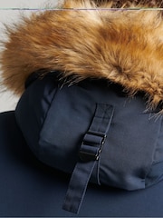 Superdry Blue Hooded Everest Faux Fur Parka - Image 6 of 7