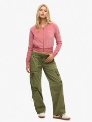 Superdry Pink Embroidered Velour Zip Baseball Top - Image 3 of 4