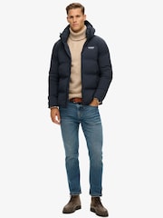 Superdry Blue Hooded Boxy Puffer Jacket - Image 3 of 4