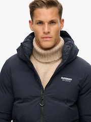 Superdry Blue Hooded Boxy Puffer Jacket - Image 4 of 4