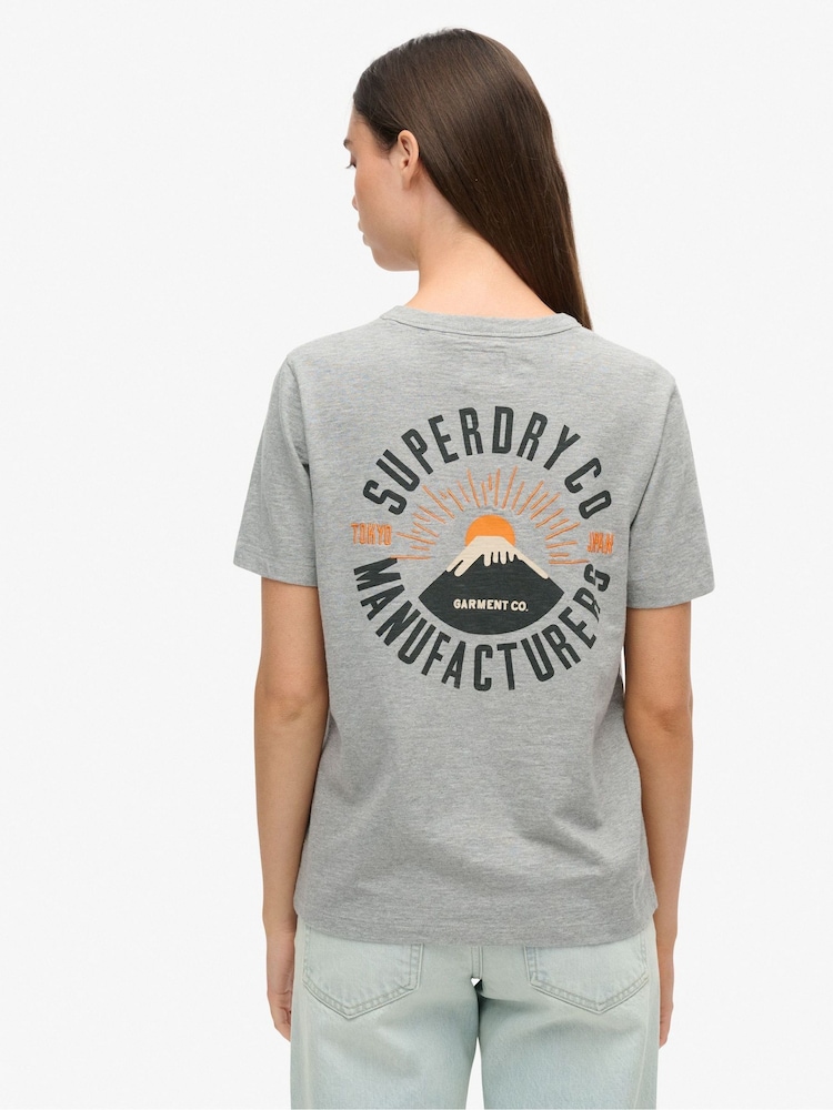 Superdry Grey Workwear Embroider Pocket 100% Cotton T-Shirt - Image 2 of 3