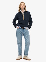 Superdry Blue Estate Half Zip Fleece - Image 2 of 3