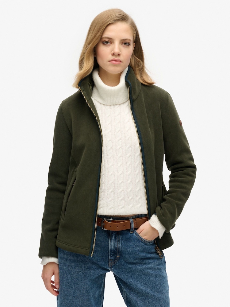 Superdry Green Estate Full Zip Fleece - Image 1 of 4