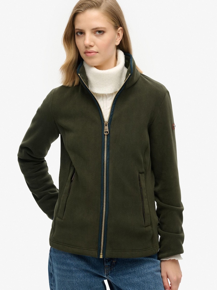 Superdry Green Estate Full Zip Fleece - Image 2 of 4
