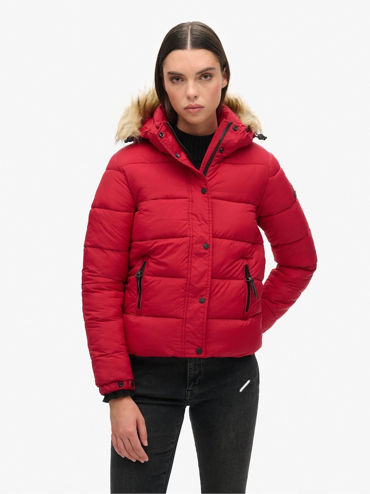 Rojo - Chaqueta de entretiempo corta con capucha de Superdry - Imagen 2 de 4 Rojo - Chaqueta de entretiempo corta con capucha de Superdry - Imagen 2 de 4