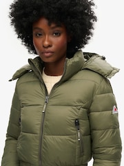 Green - Superdry Crop Hooded Fuji Jacket - Image 4 of 4