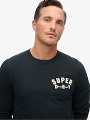 Superdry Black Workwear Applique Long Sleeve 100% Cotton Top - Image 3 of 3