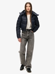 Superdry Blue Crop Hooded Fuji Jacket - Image 2 of 3