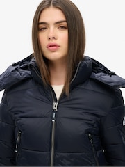 Superdry Blue Crop Hooded Fuji Jacket - Image 3 of 3