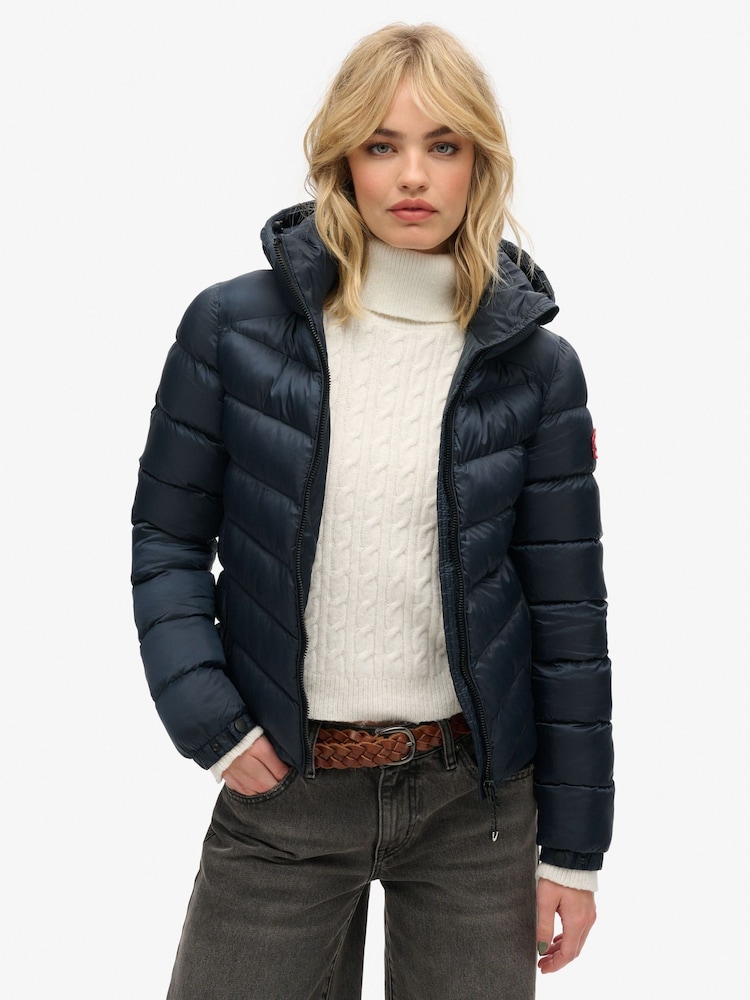 Superdry Blue Hooded Fuji Padded Jacket - Image 1 of 4