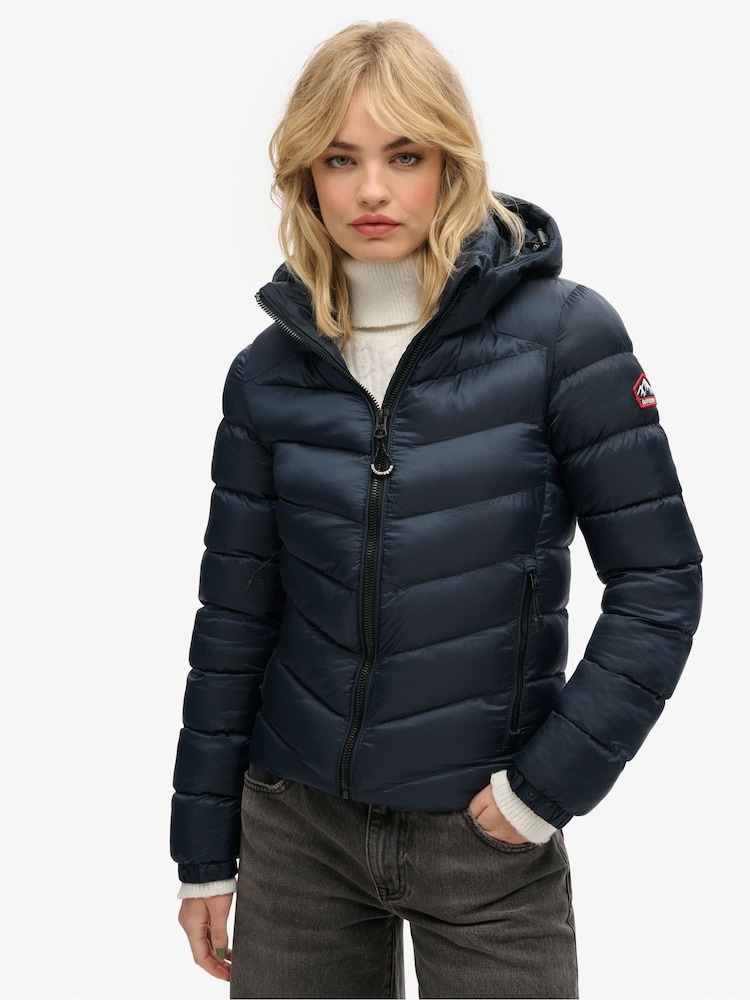 Superdry Blue Hooded Fuji Padded Jacket - Image 2 of 4