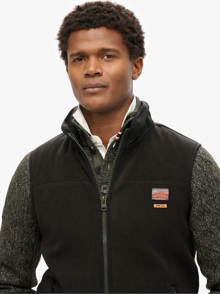 Superdry Black Active Fleece Gilet - Image 4 of 4