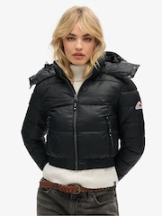 Superdry Black Crop Hooded Fuji Jacket - Image 2 of 4