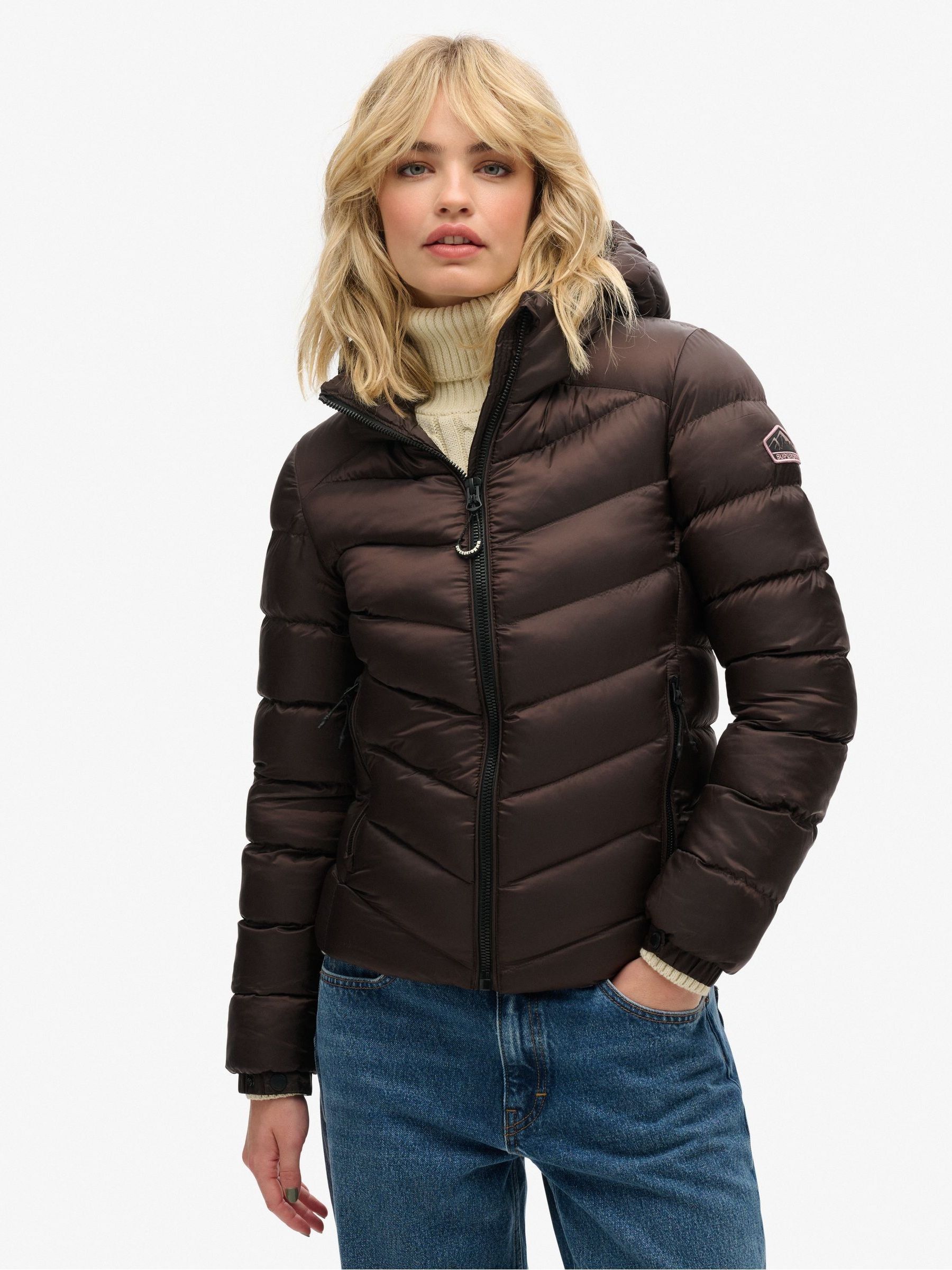 Buy Superdry Brown Hooded Fuji Padded Jacket from Next USA