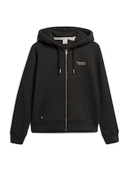 Superdry Brown Essential Logo Zip Hoodie - Image 4 of 6