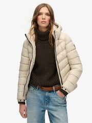 Superdry Nude Hooded Fuji Padded Jacket - Image 1 of 4