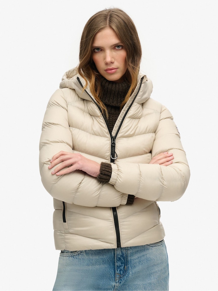 Superdry Nude Hooded Fuji Padded Jacket - Image 2 of 4