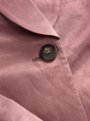 Pink Premium Single Breasted Satin Blazer with Linen - Image 6 of 7