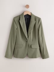 Khaki Green Single Sculpting Tailored Breasted Blazer - Image 1 of 3