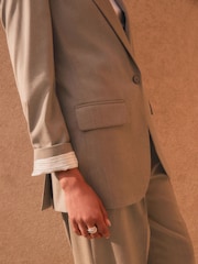 Neutro - Blazer texturizado listrado premium de abotoamento simples - Imagem 4 de 4