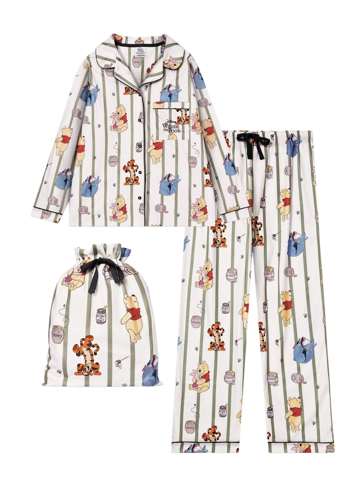 Character Green Disney Ladies Winnie The Pooh Button Up Pyjamas - Image 1 of 11 Character Green Disney Ladies Winnie The Pooh Button Up Pyjamas - Image 1 of 11